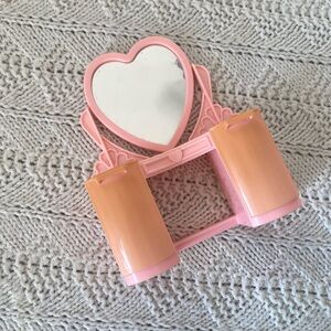 Kids Heart-Shaped Pink Toy Binoculars with Mirror